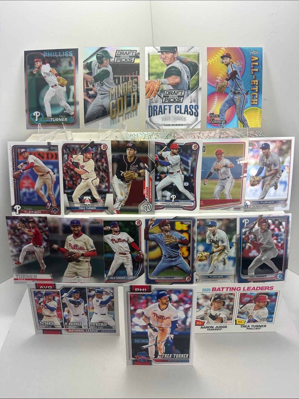 Trea Turner lot of 19 w/ 2 Minor League Rookie cards